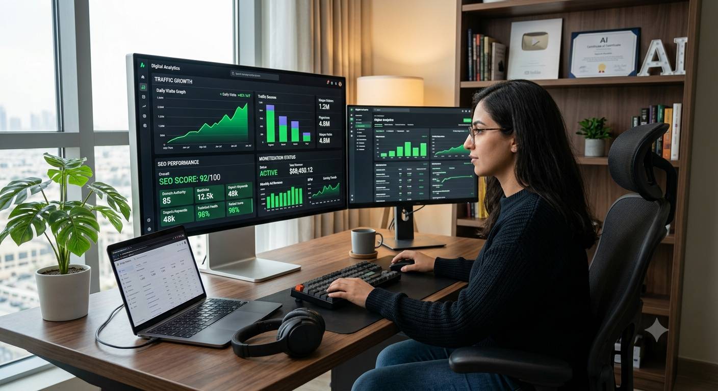 كيف تصنع محتوى متصدر ويحقق أرباحاً إعلانية ممتازة استراتيجيات الربح من المحتوى المكتوب بالذكاء الاصطناعي عبر السيو وأدسنس